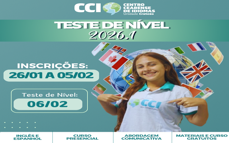 Edital Nº 001/2026 CENTRO CEARENSE DE IDIOMAS UNIDADE CRATEÚS